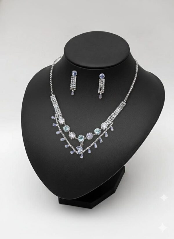 Elegant Two-Tier Diamond Floral Necklace