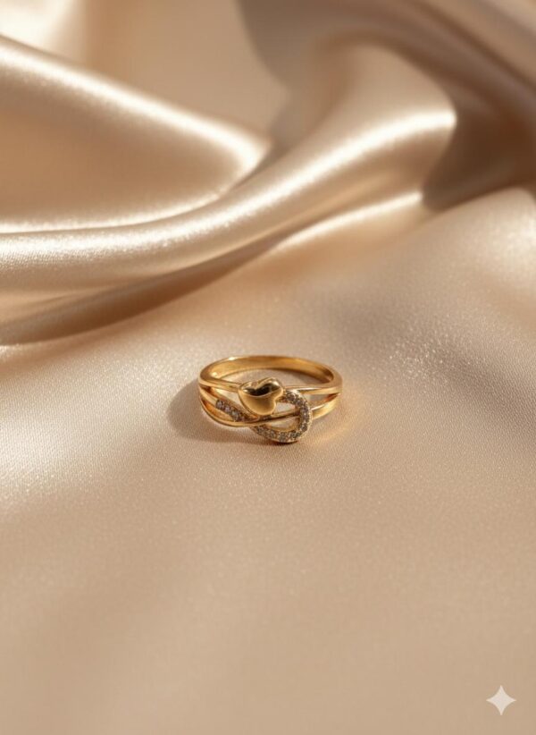 Elegant Gold Heart Infinity Ring
