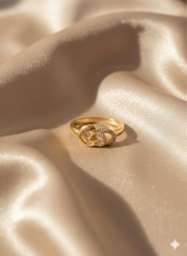 Rose Gold Heart Swirl Ring