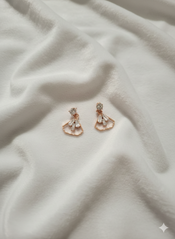 Geometric Diamond Rose Gold Earrings