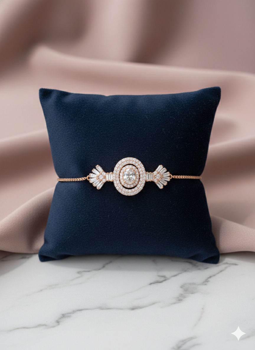 Radiant Rose Gold Halo Bracelet