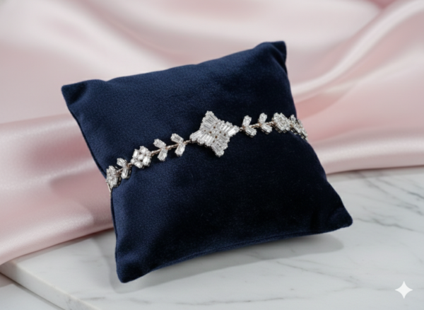 Elegant Silver Starburst Crystal Bracelet