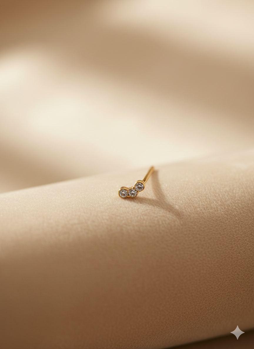 Elegant Solitaire Crystal Nose Pin