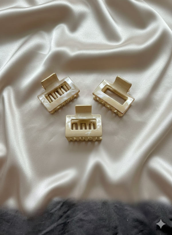 Minimalist Matte Square Hair Claw (Set of 3)
